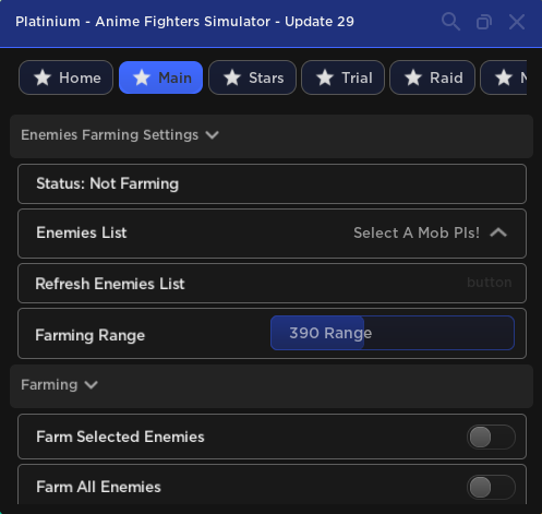 Anime Fighters Simulator Mobile Script Platinium - AutoFarm